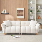 Canapé 3 places en tissu Teddy beige 93,7 avec oreillers assortis