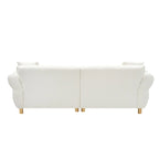 Canapé 3 places en tissu Teddy beige 93,7 avec oreillers assortis