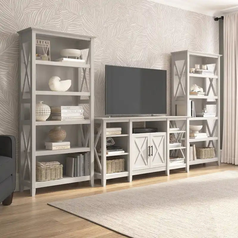 Meuble TV de ferme haut avec 2 bibliothèques par