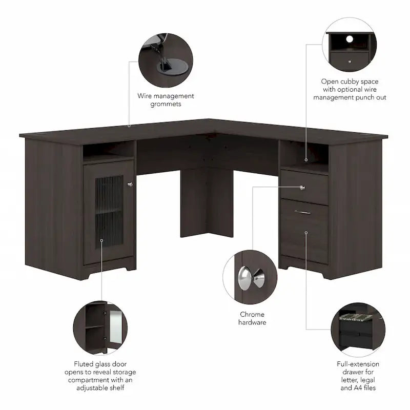 Bureau d'angle avec rangements Cabot 60W par