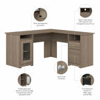 Bureau d'angle avec rangements Cabot 60W par