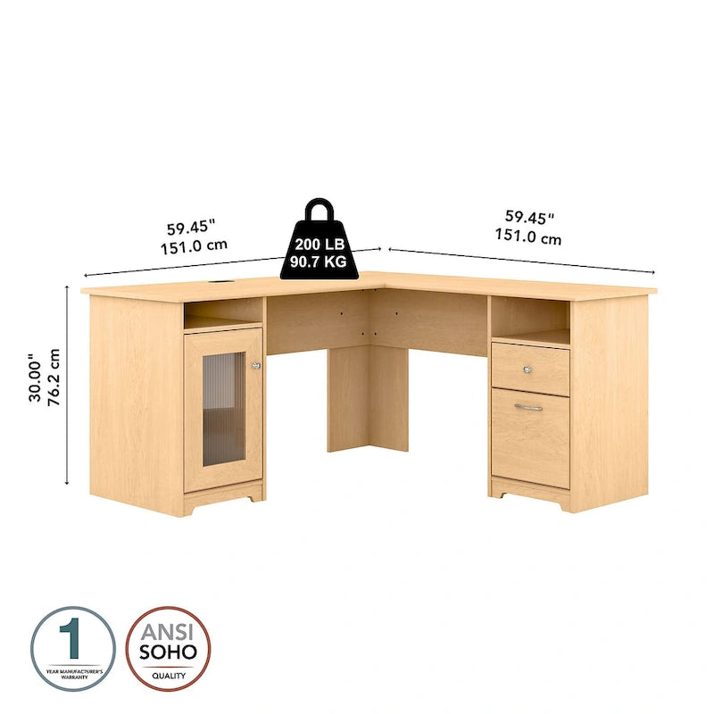 Bureau d'angle avec rangements Cabot 60W par