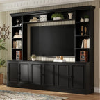 Ensemble meuble TV mural 4 pièces avec étagère, meuble TV polyvalent avec étagère réglable, console multimédia avec pont
