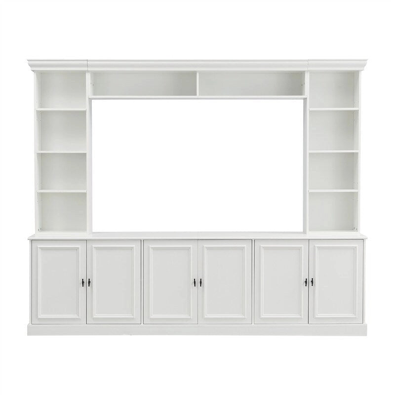 Ensemble meuble TV mural 4 pièces avec étagère, meuble TV polyvalent avec étagère réglable, console multimédia avec pont