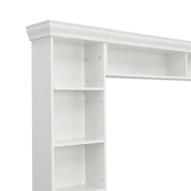 Ensemble meuble TV mural 4 pièces avec étagère, meuble TV polyvalent avec étagère réglable, console multimédia avec pont