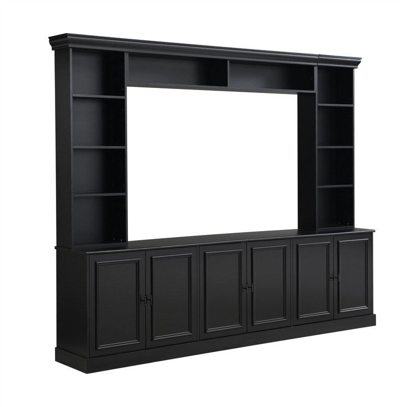 Ensemble meuble TV mural 4 pièces avec étagère, meuble TV polyvalent avec étagère réglable, console multimédia avec pont