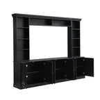 Ensemble meuble TV mural 4 pièces avec étagère, meuble TV polyvalent avec étagère réglable, console multimédia avec pont