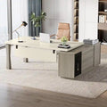 8.7 Bureau de direction, table de bureau en L avec armoire et étagères
