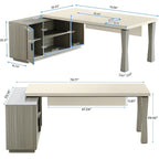 8.7 Bureau de direction, table de bureau en L avec armoire et étagères