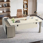 8.7 Bureau de direction, table de bureau en L avec armoire et étagères