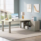8.7 Bureau de direction, table de bureau en L avec armoire et étagères