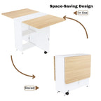 Table de salle à manger pliable style ferme moderne avec meuble de rangement