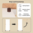 Table de salle à manger pliable style ferme moderne avec meuble de rangement