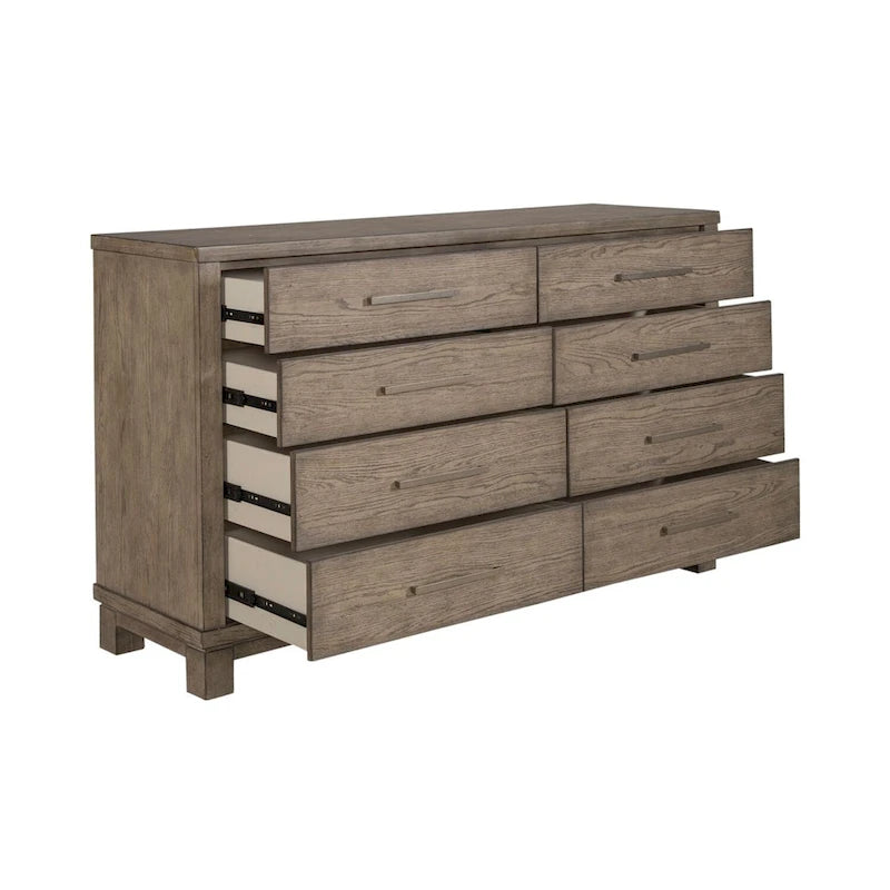 Commode 8 tiroirs beige bruni