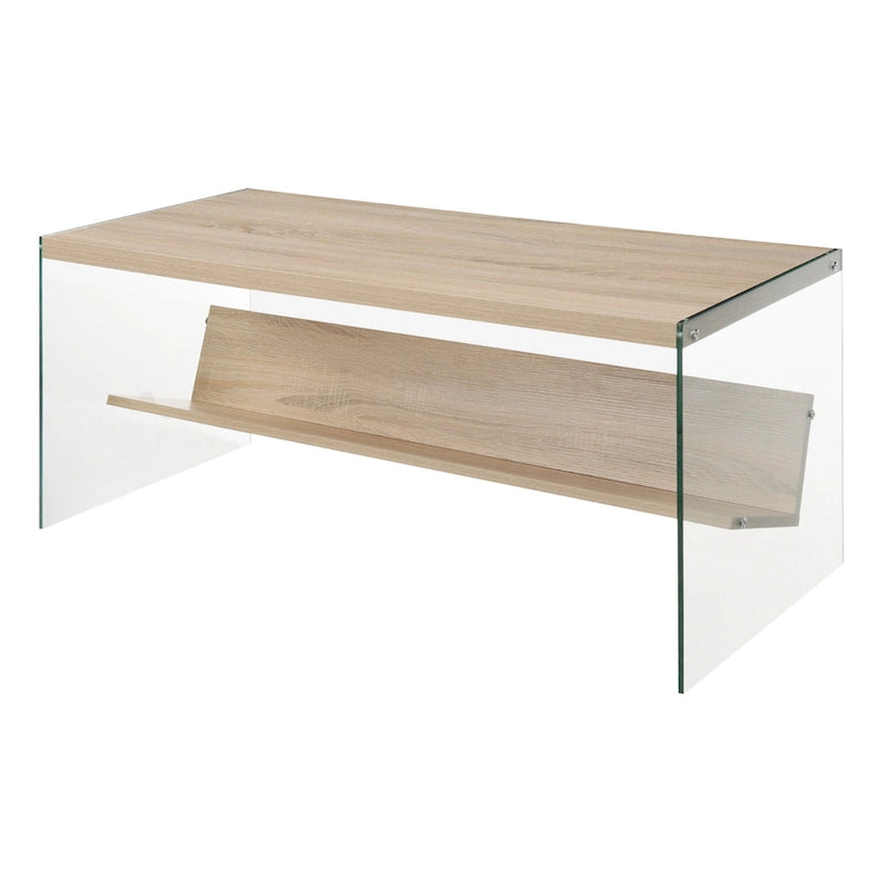 Table basse SoHo en verre avec étagère