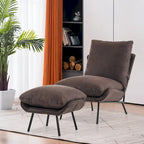  Accent Chair with Ottoman, Leathaire Fabric LW951