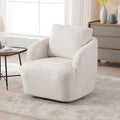 Fauteuil à barillet pivotant rembourré en tissu bouclé avec oreiller