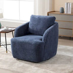 Fauteuil à barillet pivotant rembourré en tissu bouclé avec oreiller