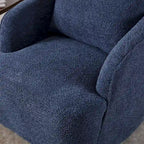 Fauteuil à barillet pivotant rembourré en tissu bouclé avec oreiller