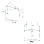 Fauteuil à barillet pivotant rembourré en tissu bouclé avec oreiller