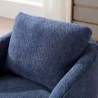 Fauteuil à barillet pivotant rembourré en tissu bouclé avec oreiller