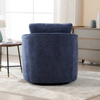 Fauteuil à barillet pivotant rembourré en tissu bouclé avec oreiller