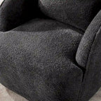 Fauteuil à barillet pivotant rembourré en tissu bouclé avec oreiller
