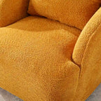 Fauteuil à barillet pivotant rembourré en tissu bouclé avec oreiller