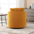 Fauteuil à barillet pivotant rembourré en tissu bouclé avec oreiller