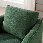 Fauteuil à barillet pivotant rembourré en tissu bouclé avec oreiller