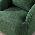 Fauteuil à barillet pivotant rembourré en tissu bouclé avec oreiller
