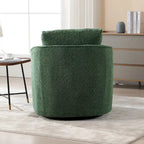 Fauteuil à barillet pivotant rembourré en tissu bouclé avec oreiller