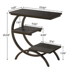 Petite table d'appoint industrielle à 3 niveaux pour canapé