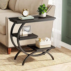 Petite table d'appoint industrielle à 3 niveaux pour canapé