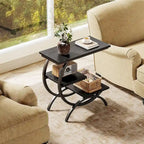 Petite table d'appoint industrielle à 3 niveaux pour canapé