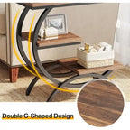 Petite table d'appoint industrielle à 3 niveaux pour canapé