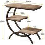 Petite table d'appoint industrielle à 3 niveaux pour canapé