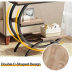 Petite table d'appoint industrielle à 3 niveaux pour canapé