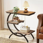 Petite table d'appoint industrielle à 3 niveaux pour canapé