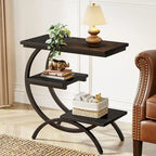 Petite table d'appoint industrielle à 3 niveaux pour canapé