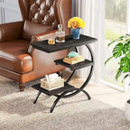 Petite table d'appoint industrielle à 3 niveaux pour canapé