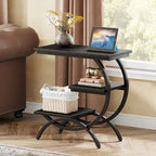 Petite table d'appoint industrielle à 3 niveaux pour canapé