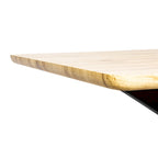 Table à manger rectangulaire de 63 po avec plateau en MDF et piètement géométrique en métal en croix pour cuisine et salle à manger