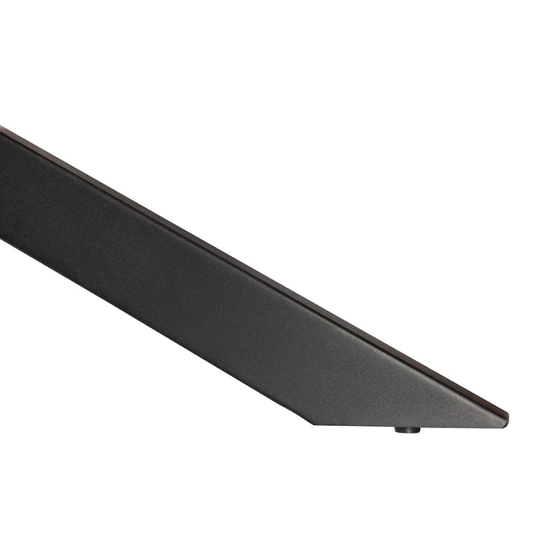 Table à manger rectangulaire de 63 po avec plateau en MDF et piètement géométrique en métal en croix pour cuisine et salle à manger