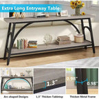 Table console extra longue de 70,8 pouces, tables de canapé étroites avec 2 étagères de rangement