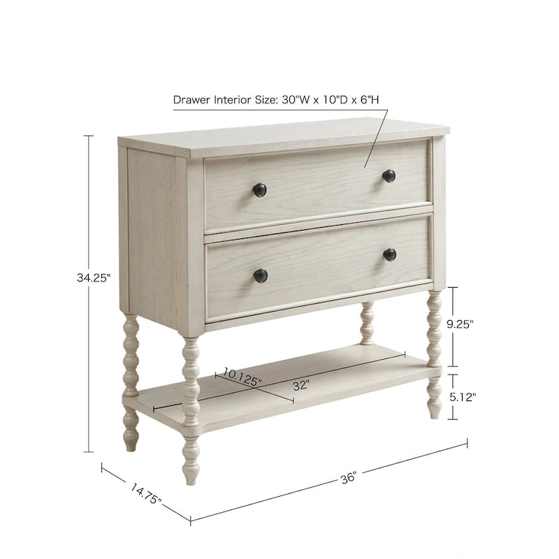 Commode d'appoint 2 tiroirs Beckett