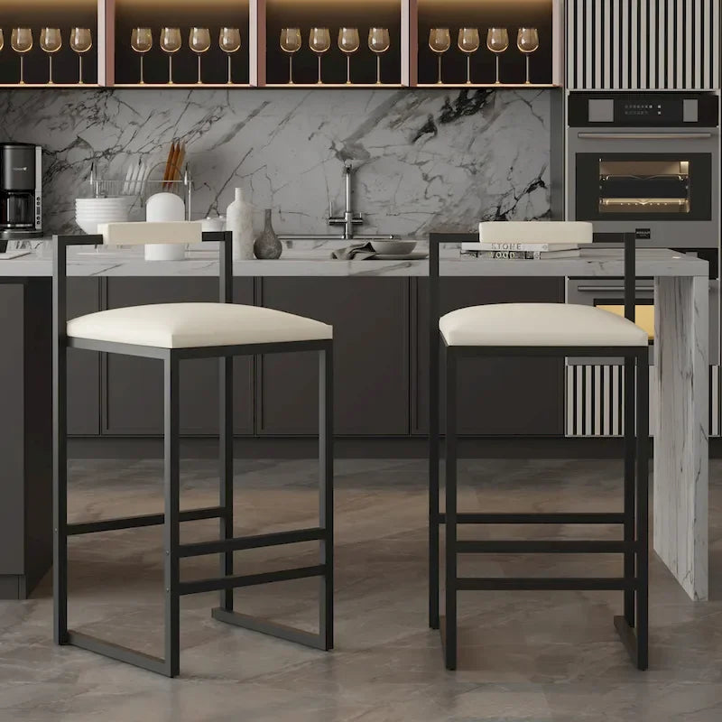 Tabourets de bar modernes Chaises de salle à manger avec repose-pieds pour cuisine
