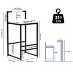 Tabourets de bar modernes Chaises de salle à manger avec repose-pieds pour cuisine