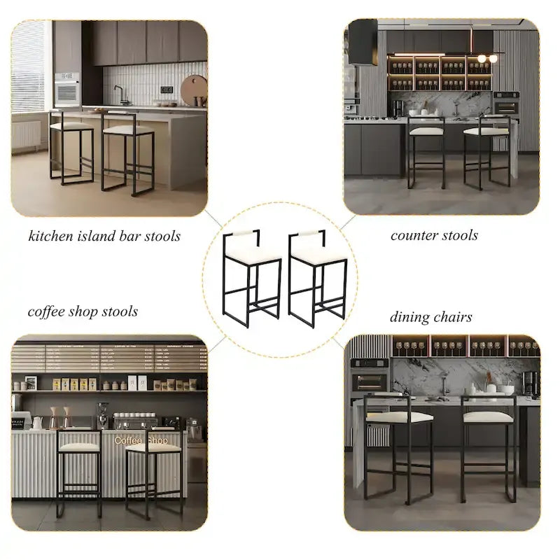 Tabourets de bar modernes Chaises de salle à manger avec repose-pieds pour cuisine