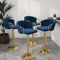 Lot de 4 tabourets de bar réglables capitonnés avec dossier